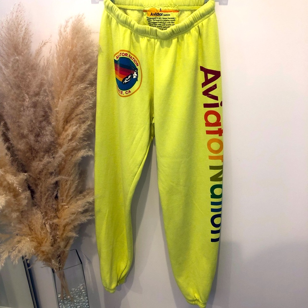 Aviator Nation neon graphic sweatpants